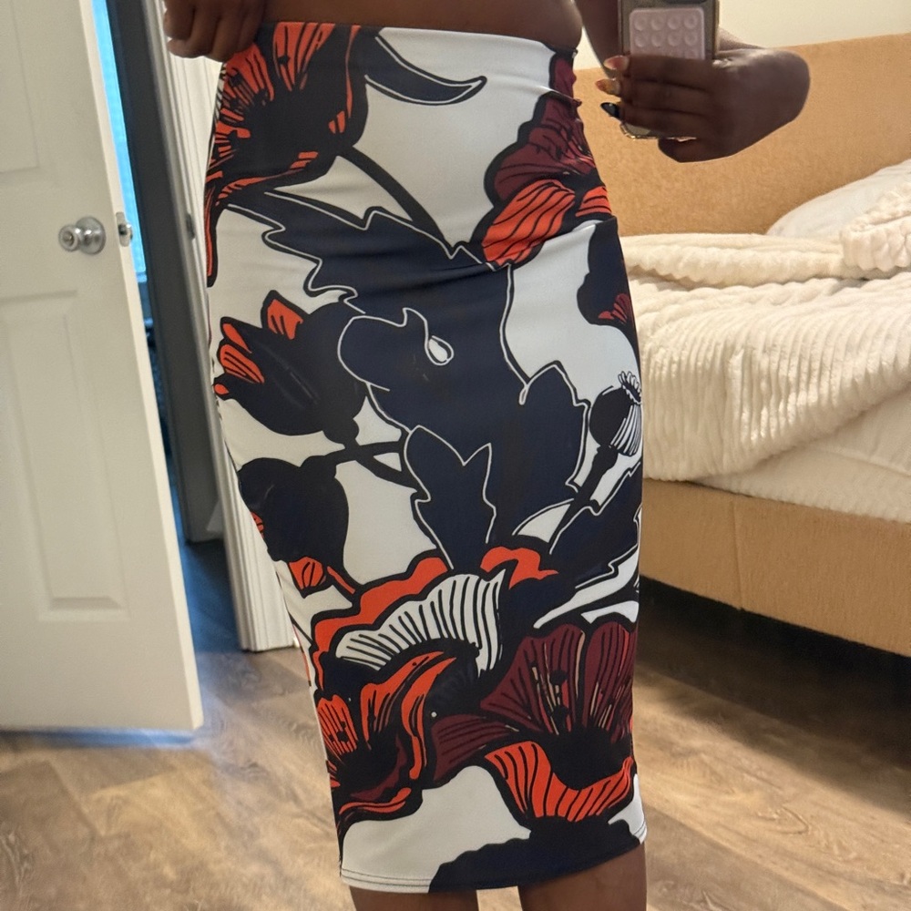 Floral Print River Island Bodycon Skirt